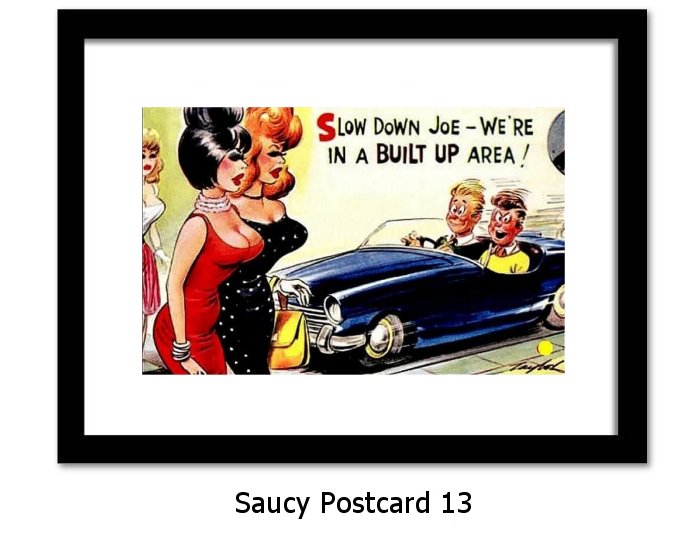 Saucy Postcard Framed Print